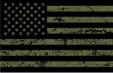 OD Green USA Flag Sticker Decal, Military Flag Sticker