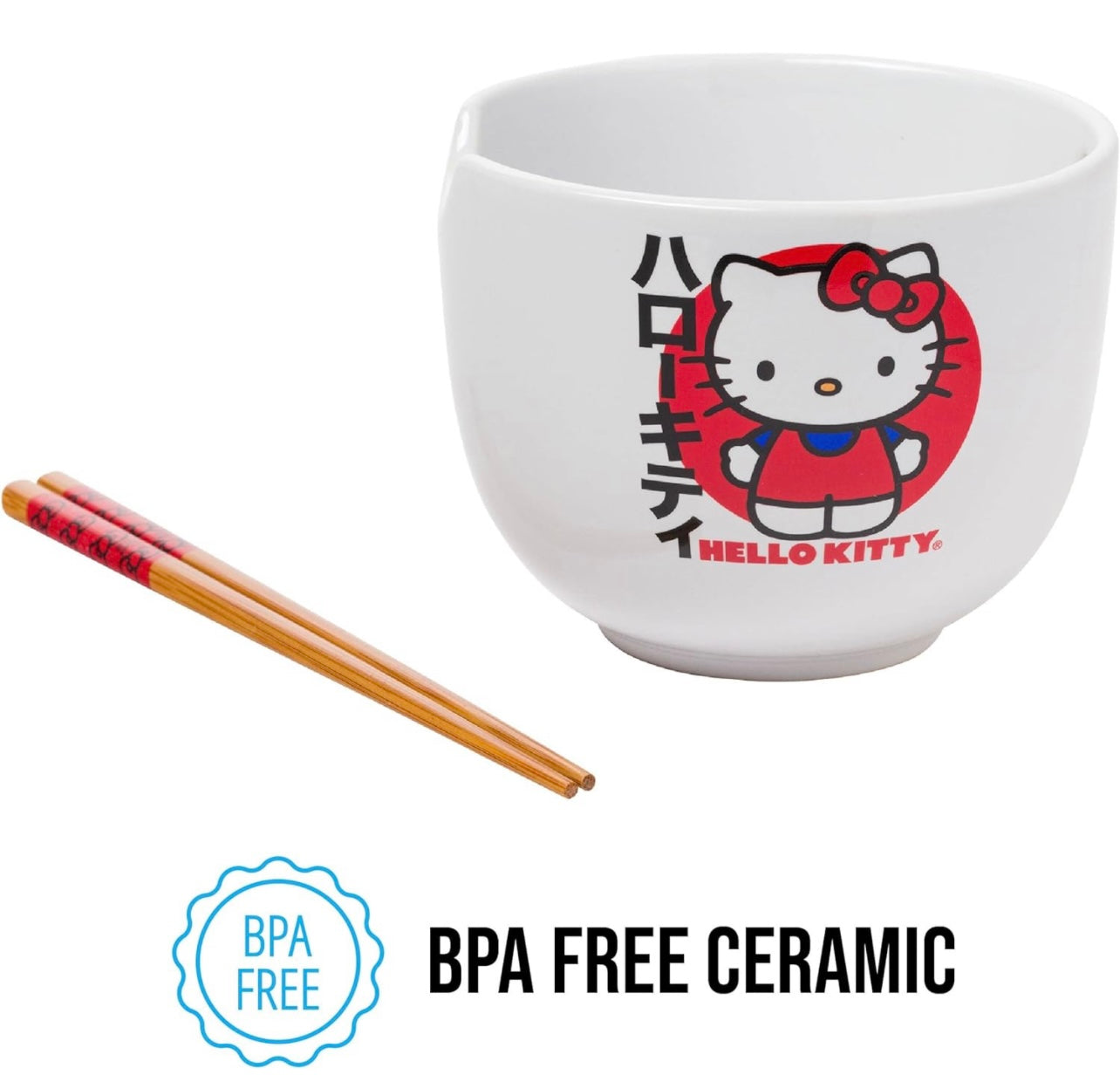 Officially Licensed Hello Kitty 20 oz Ceramic Ramen Bowl