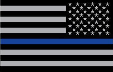 USA Flag TBL Grey Sticker Decal, Thin Blue Line Sticker, Police Sticker
