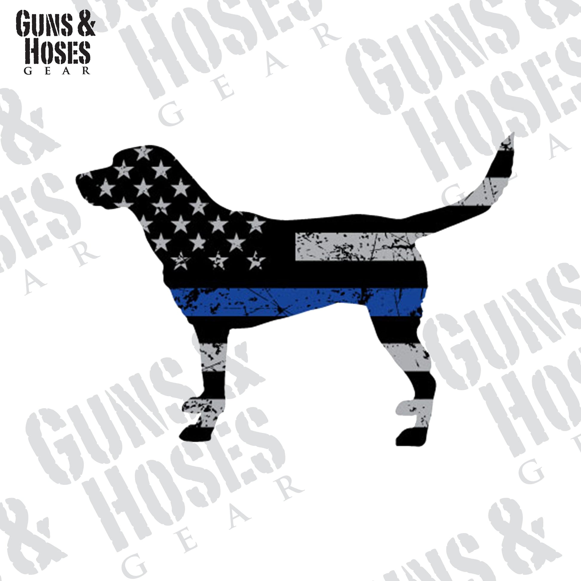 Labrador Retriever Police Sticker - K9, USA Flag, Blue Line, Red Line, Orange Line