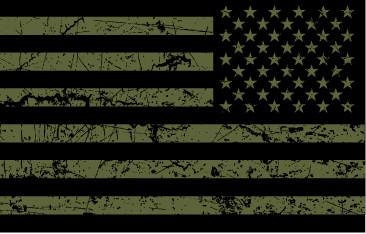 OD Green USA Flag Sticker Decal, Military Flag Sticker