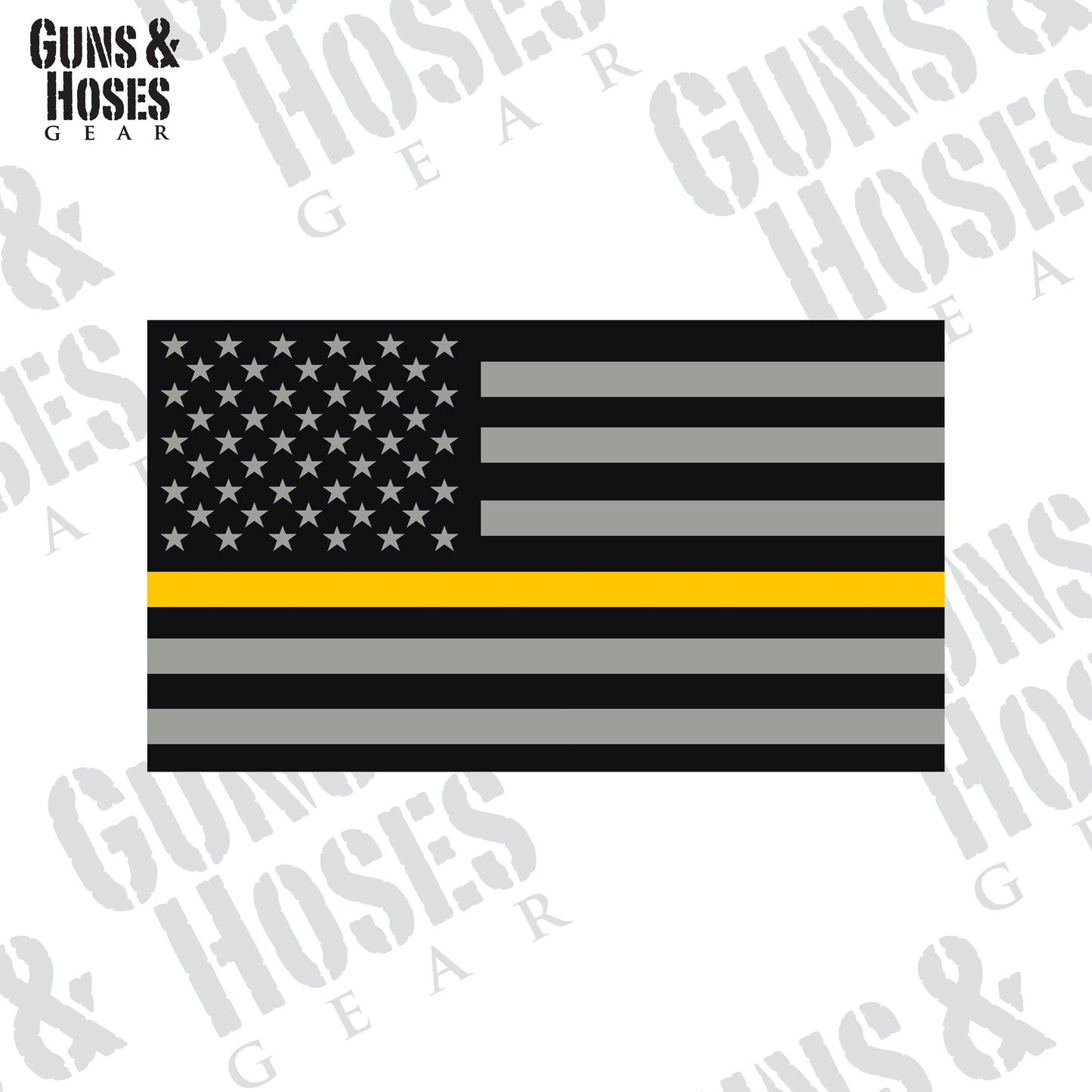 USA Flag Gold Line Flag Sticker Decal, Dispatcher Sticker, Thin Gold Line, 911 Dispatch Sticker