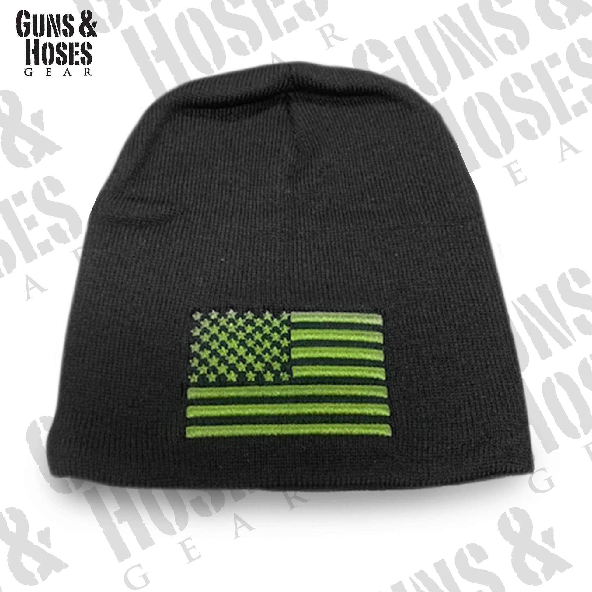 USA Green Flag Embroidered Beanie